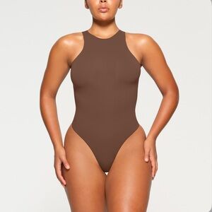 SKIMS Fits Everybody High Neck Bodysuit In Jasper